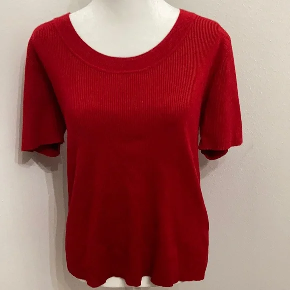 EC Evan Picone Shade of Red Blouse Size XL - Picture 3 of 12
